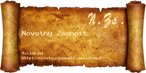 Novotny Zsanett névjegykártya